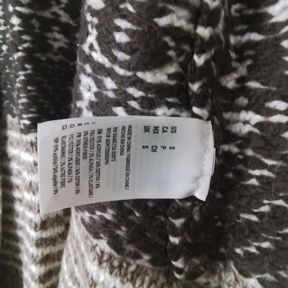 American Eagle‎ Chunky Knit Open Cardigan Size Small Brown, White, Southwest - Picture 10 of 11